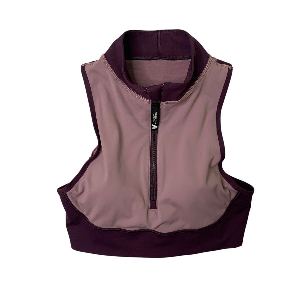 Athleta x Allyson Felix Sports Bra Womens S Small Legend Zip Up Workout Crop Top